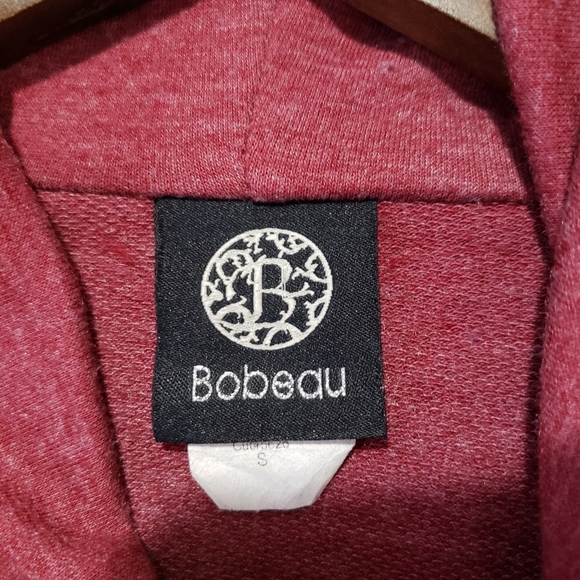 Bobeau Womens S Open Front Asymmetrical Top One Button Heather Burgundy - Picture 4 of 5